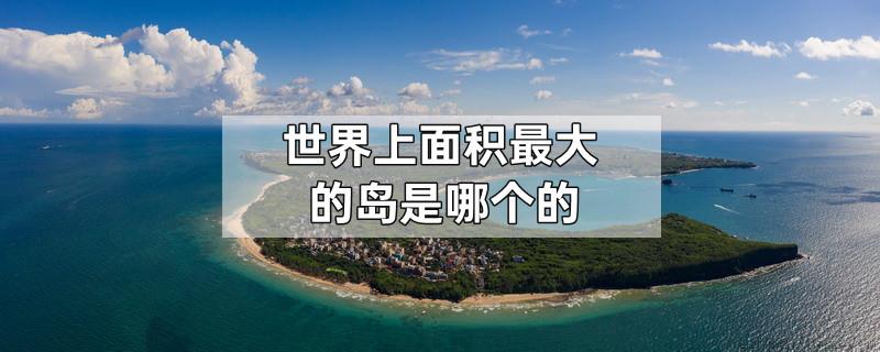 世界上面积最大的岛是哪个的