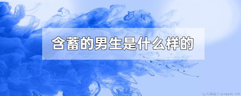 含蓄的男生是什么样的