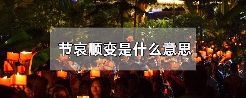 节哀顺变是什么意思