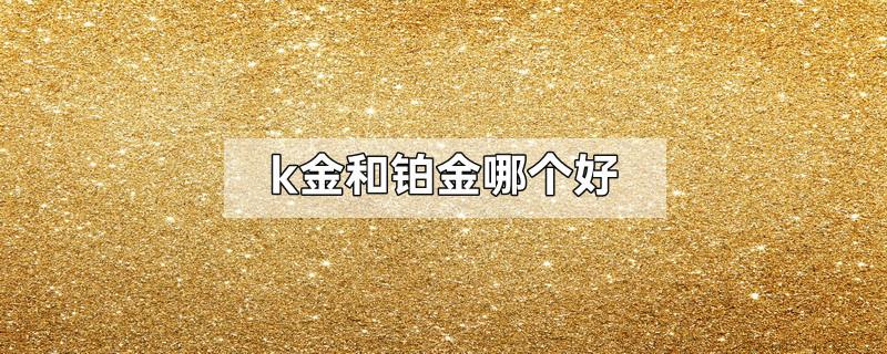 k金和铂金哪个好