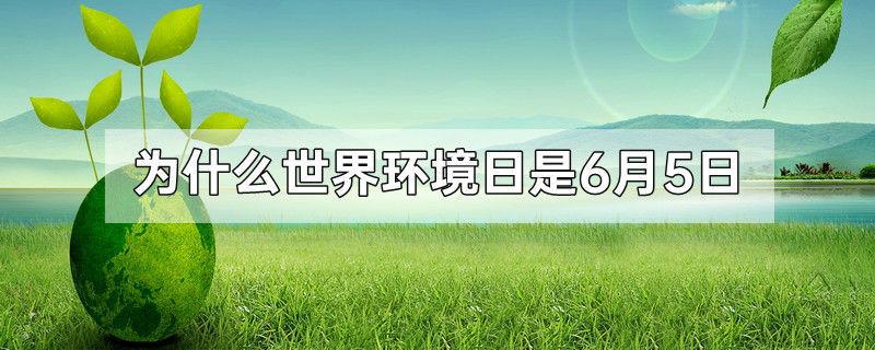 为什么世界环境日是6月5日