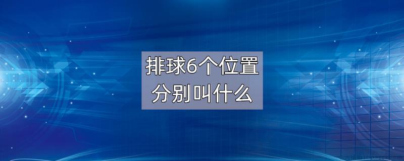 排球6个位置分别叫什么