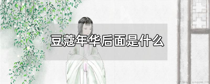 豆蔻年华后面是什么