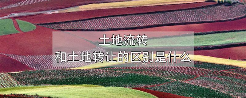 土地流转和土地转让的区别是什么