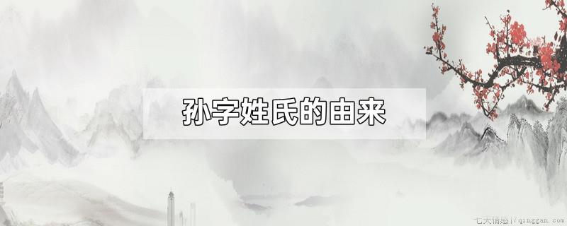孙字姓氏的由来