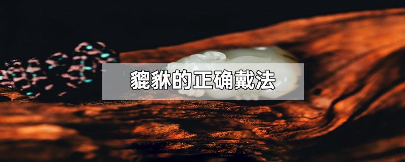 貔貅的正确戴法
