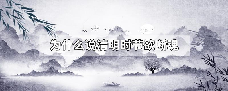 为什么说清明时节欲断魂