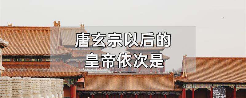 唐玄宗以后的皇帝依次是
