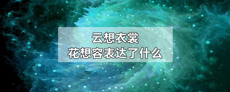 云想衣裳花想容表达了什么