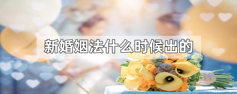 新婚姻法什么时候出的