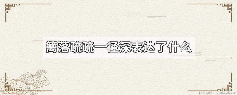 篱落疏疏一径深表达了什么
