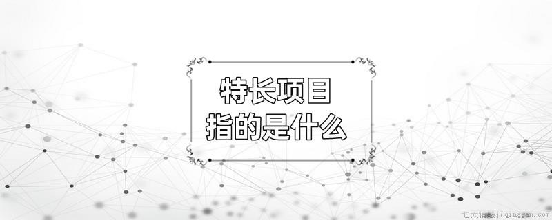 特长项目指的是什么