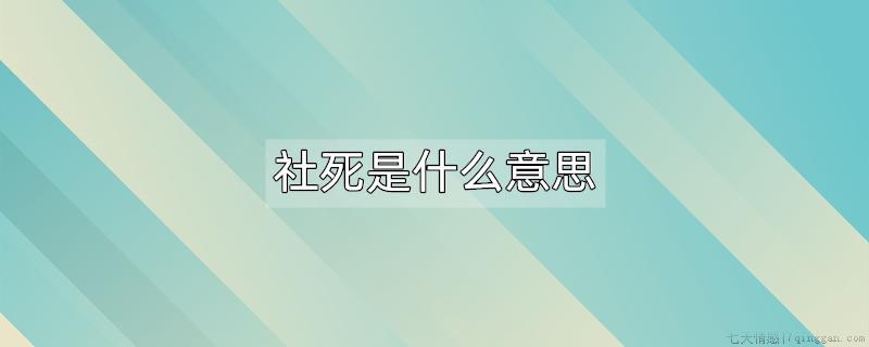 社死什么意思