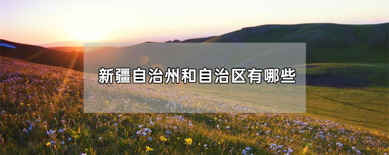 新疆自治州和自治区有哪些