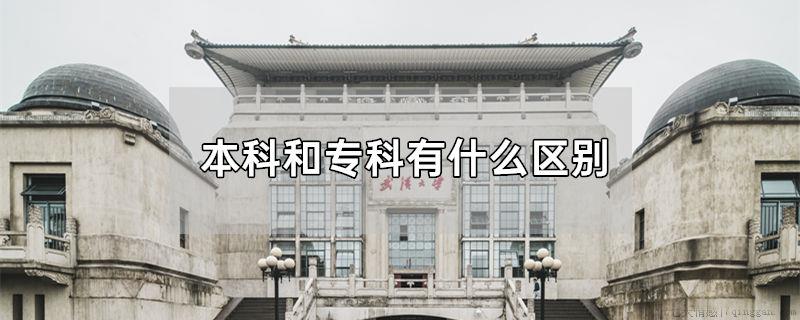 本科和专科有什么区别