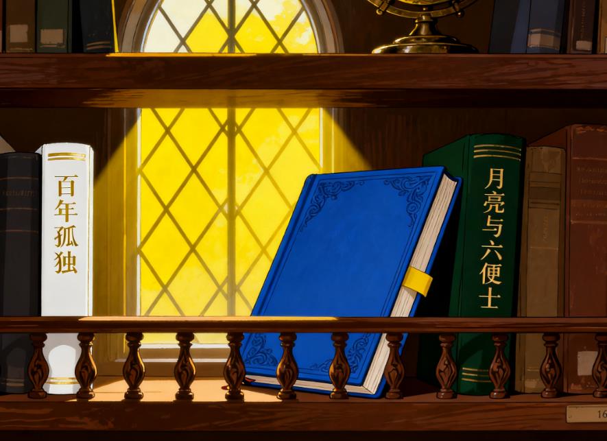 图书馆里的蓝色笔记本