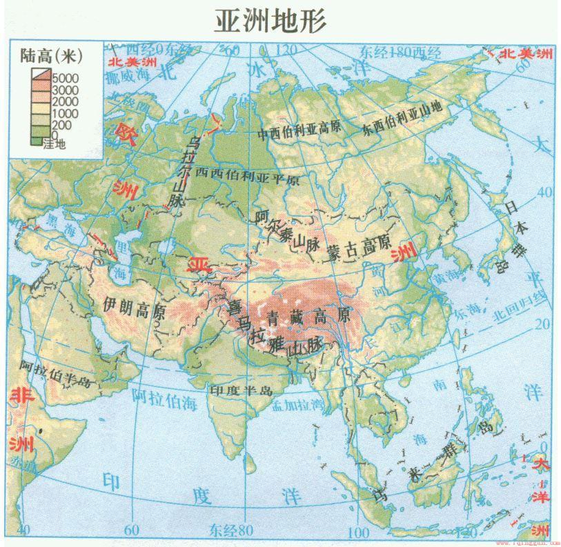 亚洲气候特点主要与类型分布地区