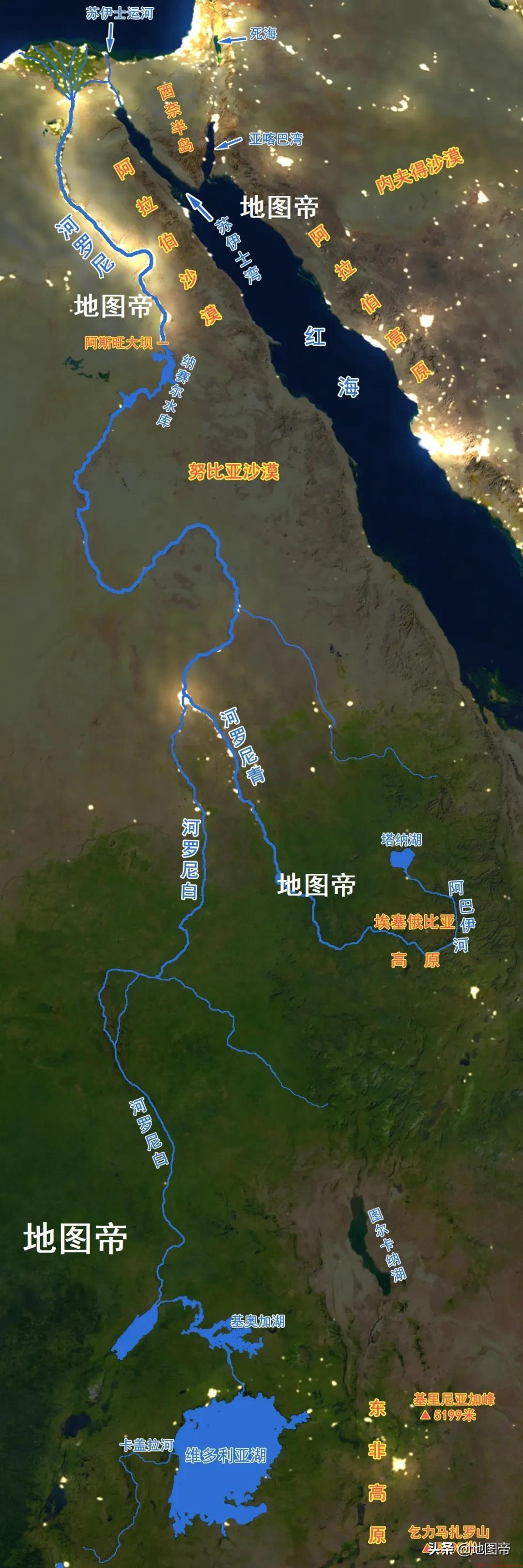 尼罗河从哪儿流到哪儿