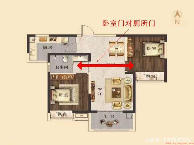 厕所门对着卧室门好吗？