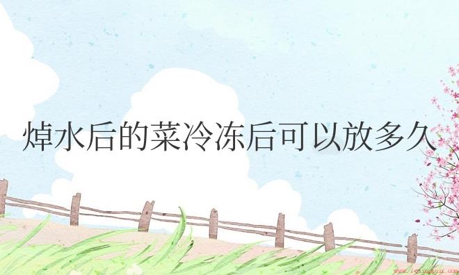 焯水后的菜冷冻后可以放多久时间
