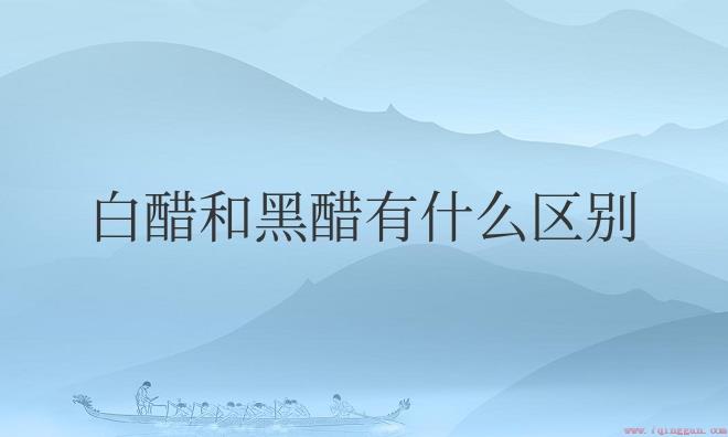 白醋和黑醋有什么区别