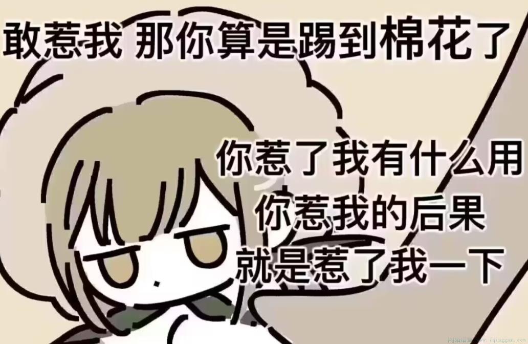 惹到我，算是踢到棉花了