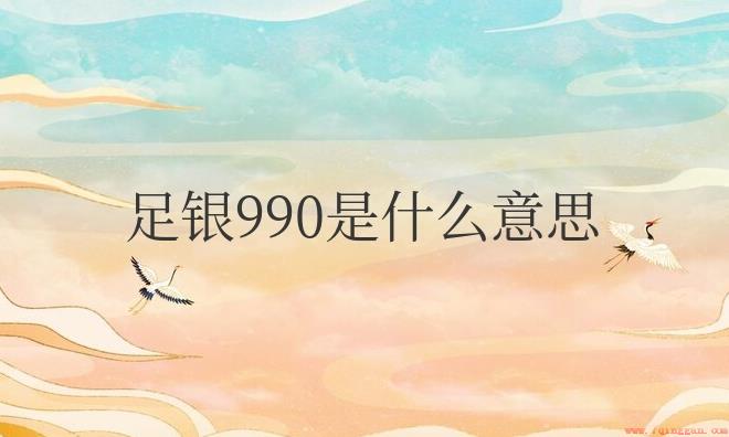 足银990是什么意思？