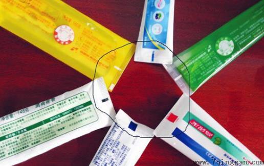 牙膏底部色条代表的化学成分 表示的含义是不同的