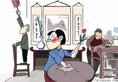 扫房子是谁带着大家扫？